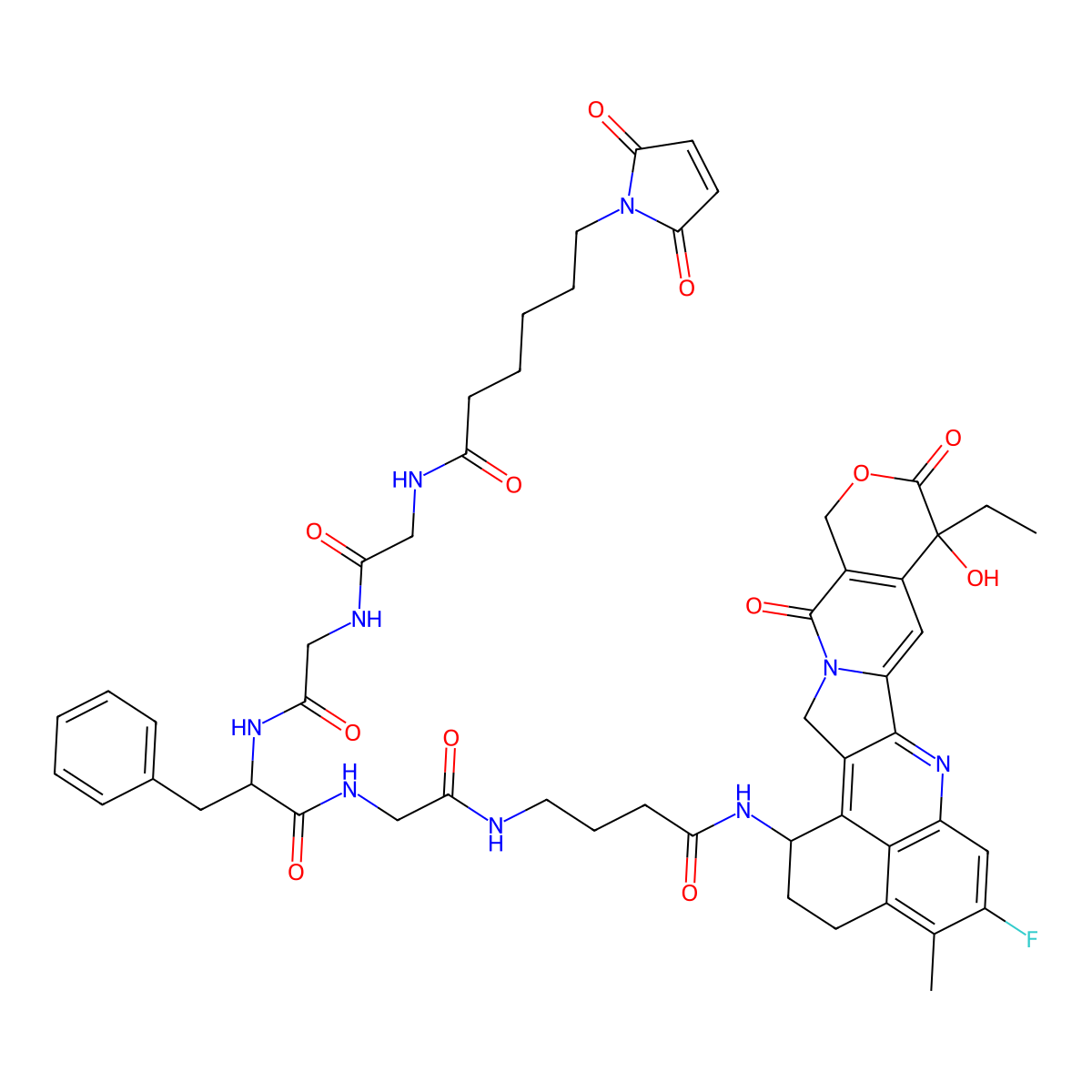 MC-Gly-Gly-Phe-Gly-GABA-Exatecan molecular structure, CAS 1599439-52-7
