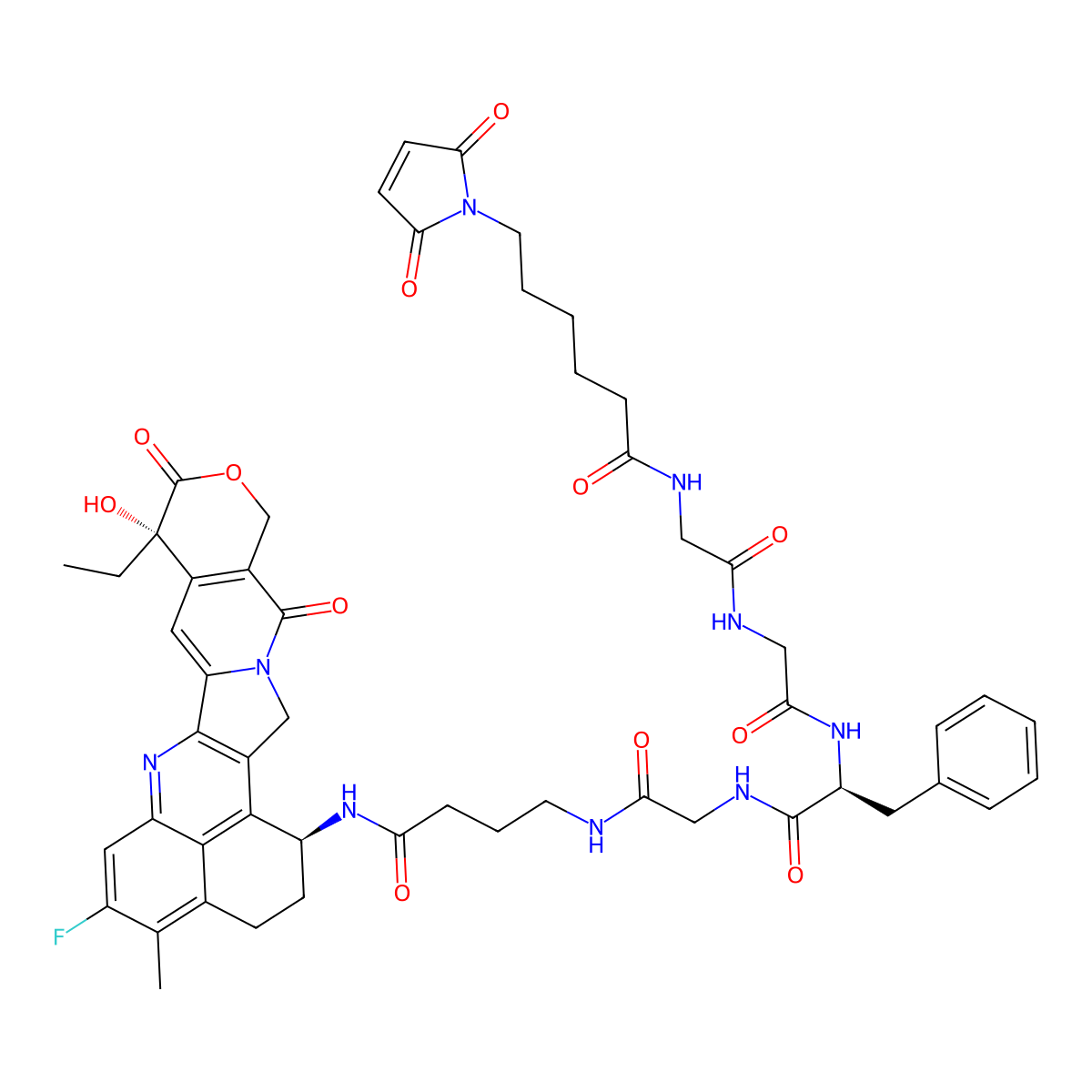MC-Gly-Gly-Phe-Gly-GABA-Exatecan molecular structure, CAS 1599439-52-7
