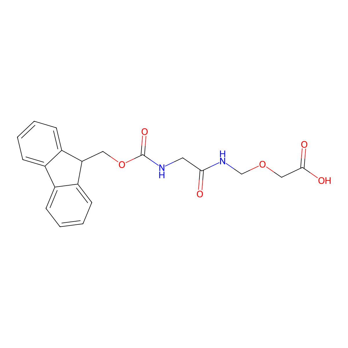 1-(9H-Fluoren-9-yl)-3,6-dioxo-2,9-dioxa-4,7-diazaundecan-11-oic acid molecular structure, CAS 1599440-08-0