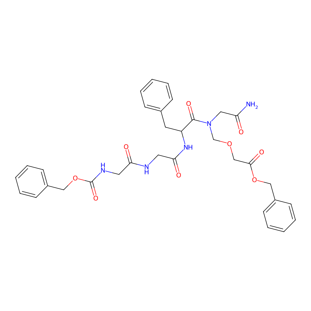 Glycinamide,N-[(phenylmethoxy)carbonyl]glycylglycyl-L-phenylalanyl-N-[[2-(phenylmethoxy)-2-oxoethoxy]methyl]- molecular structure, CAS 1599440-17-1