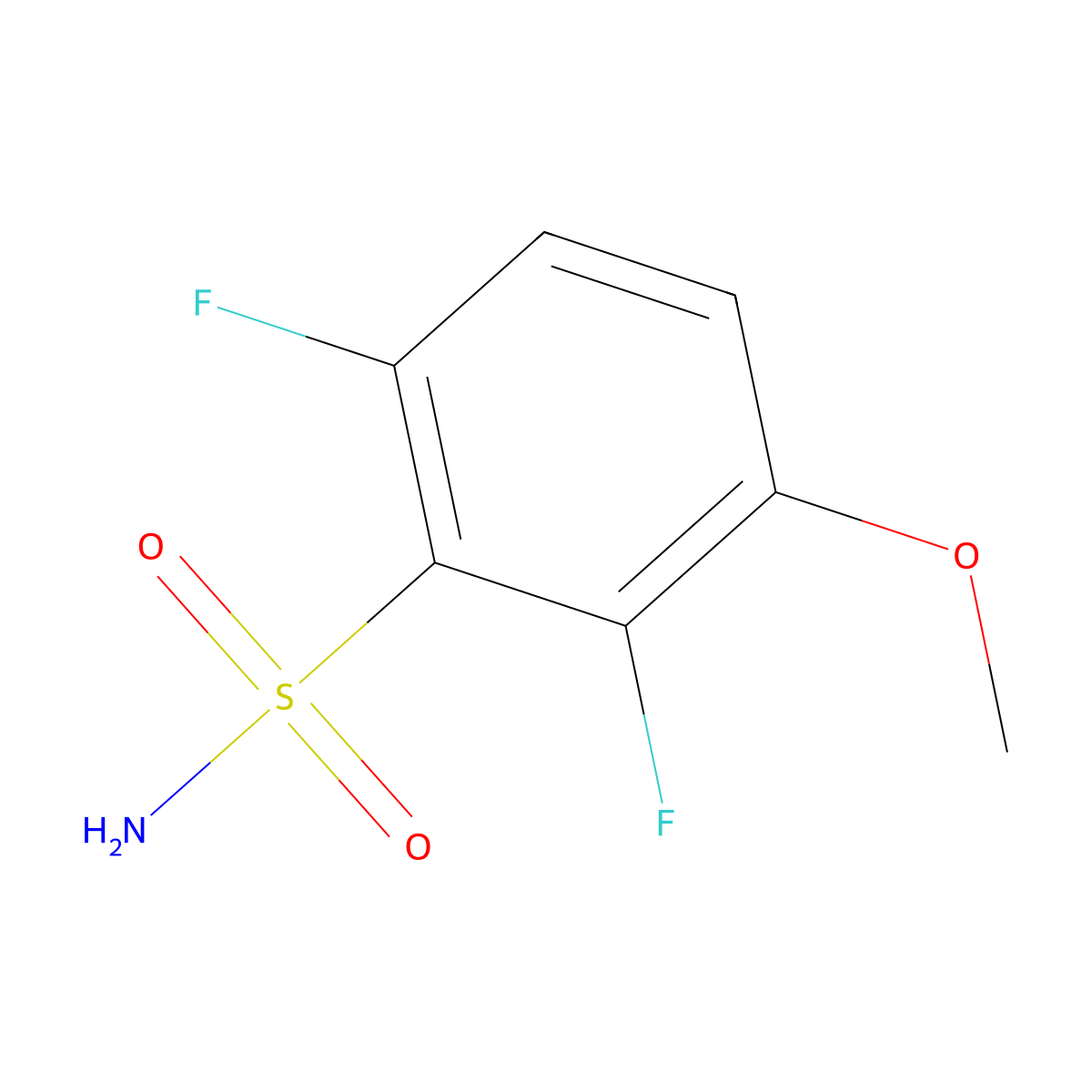 2,6-Difluoro-3-methoxybenzene-1-sulfonamide molecular structure, CAS 1599442-97-3