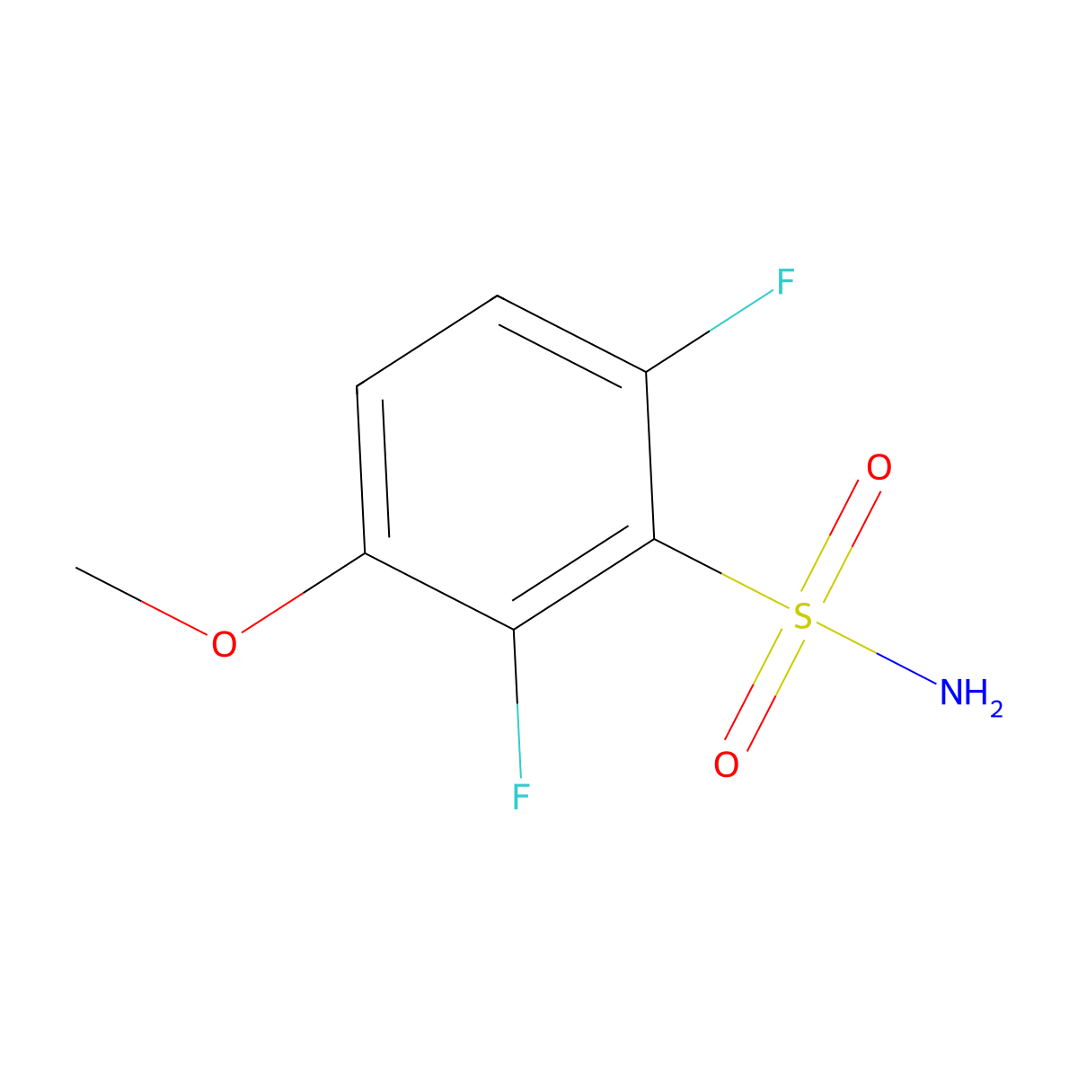 2,6-Difluoro-3-methoxybenzene-1-sulfonamide molecular structure, CAS 1599442-97-3