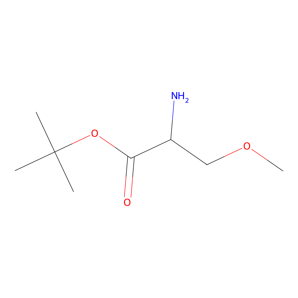 tert-butyl (2S)-2-amino-3-methoxypropanoate molecular structure, CAS 1599446-87-3