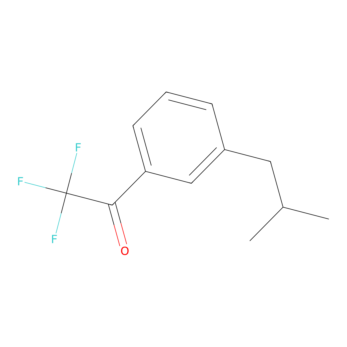 2,2,2-Trifluoro-1-(3-isobutylphenyl)ethanone molecular structure, CAS 1599454-61-1
