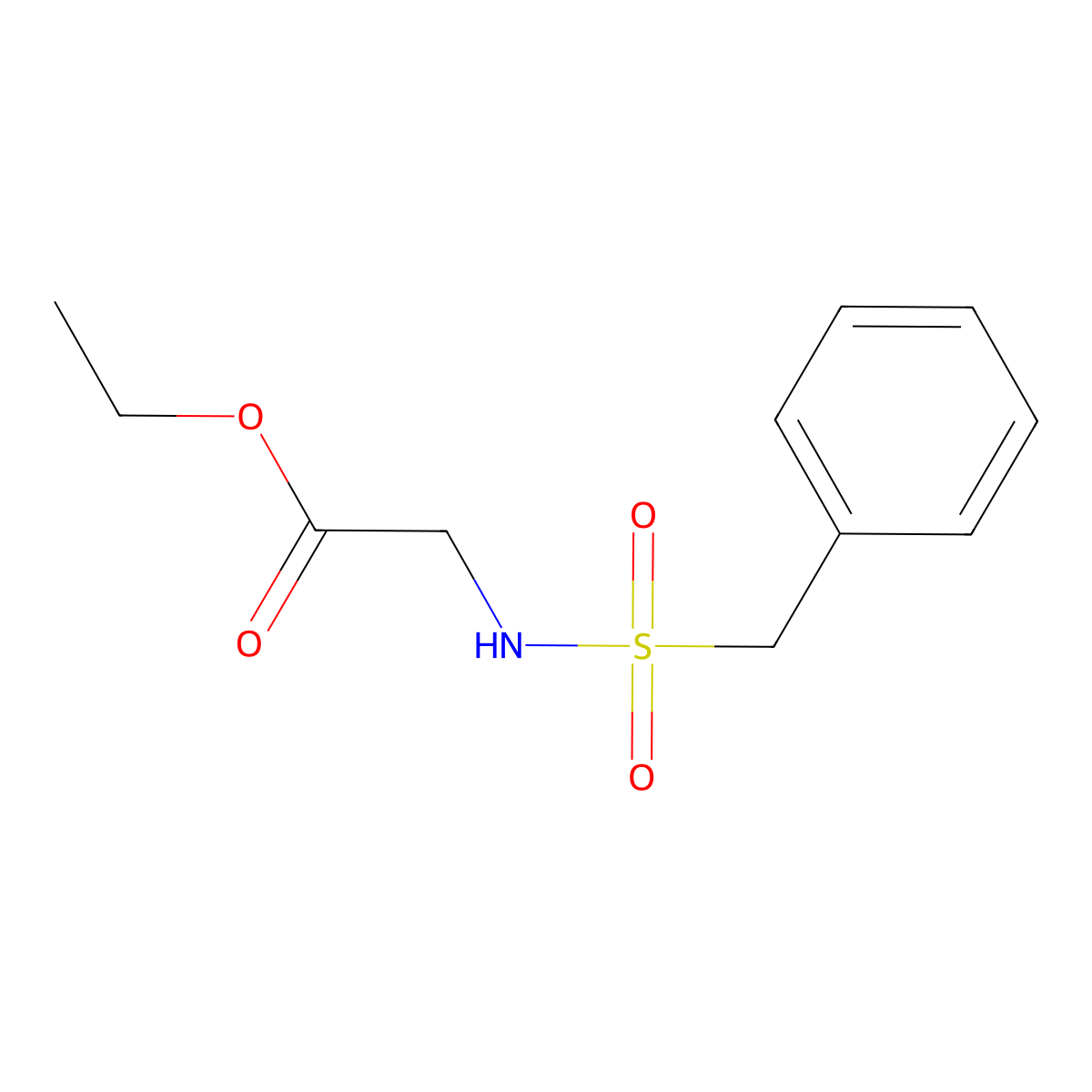 Ethyl 2-{[benzylsulfonyl]amino}acetate molecular structure, CAS 159946-30-2