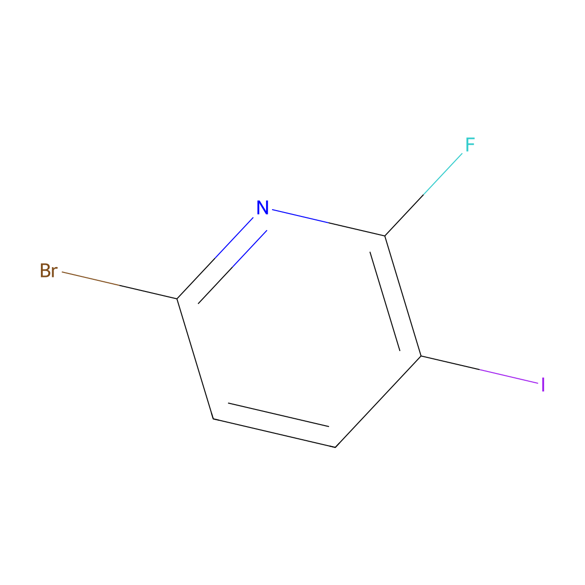 6-Bromo-2-fluoro-3-iodopyridine molecular structure, CAS 1599474-54-0