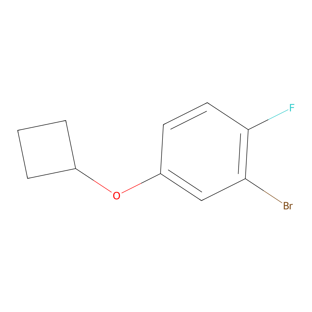 2-Bromo-4-cyclobutoxy-1-fluorobenzene molecular structure, CAS 1599479-36-3