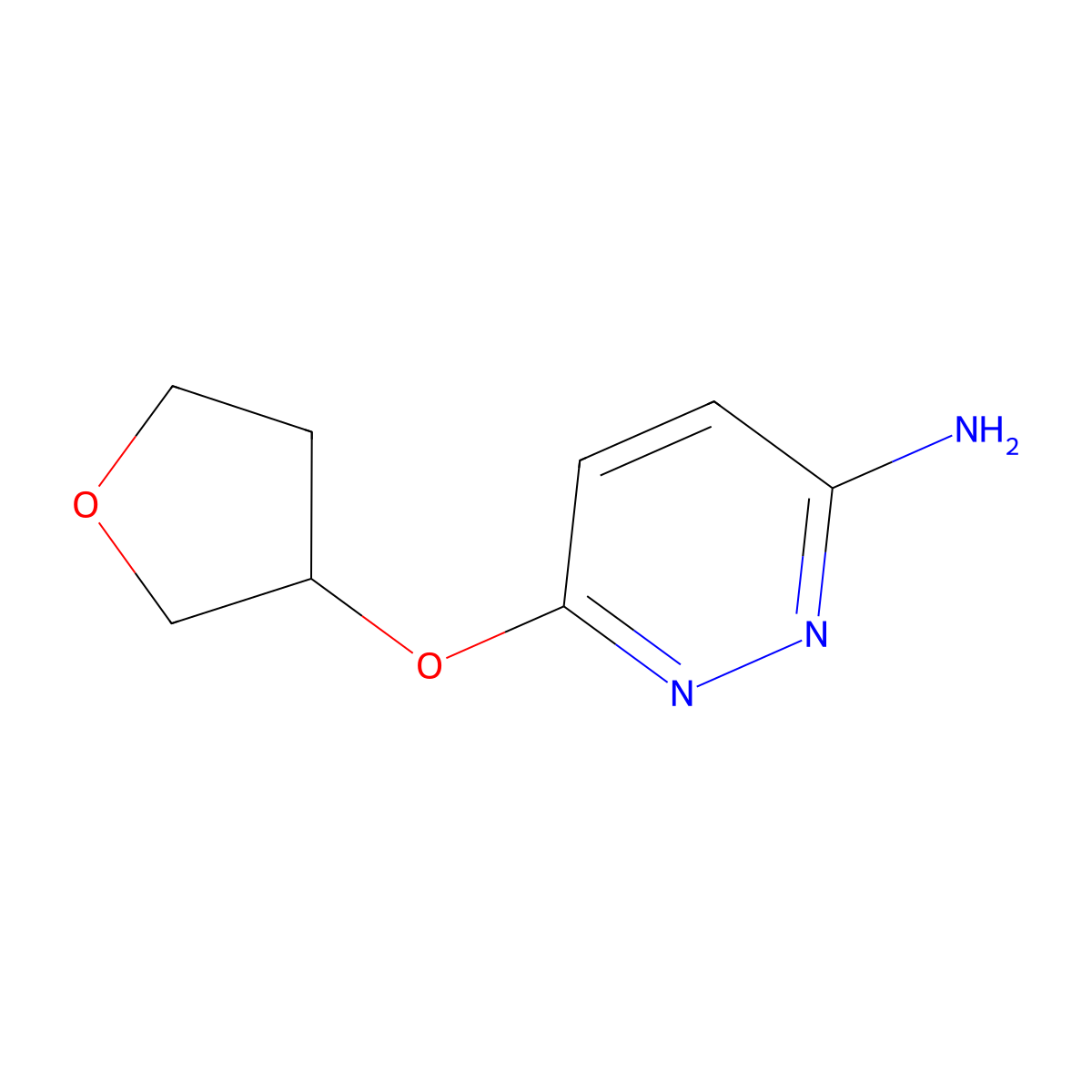 6-(Oxolan-3-yloxy)-3-pyridazinamine molecular structure, CAS 1599480-40-6