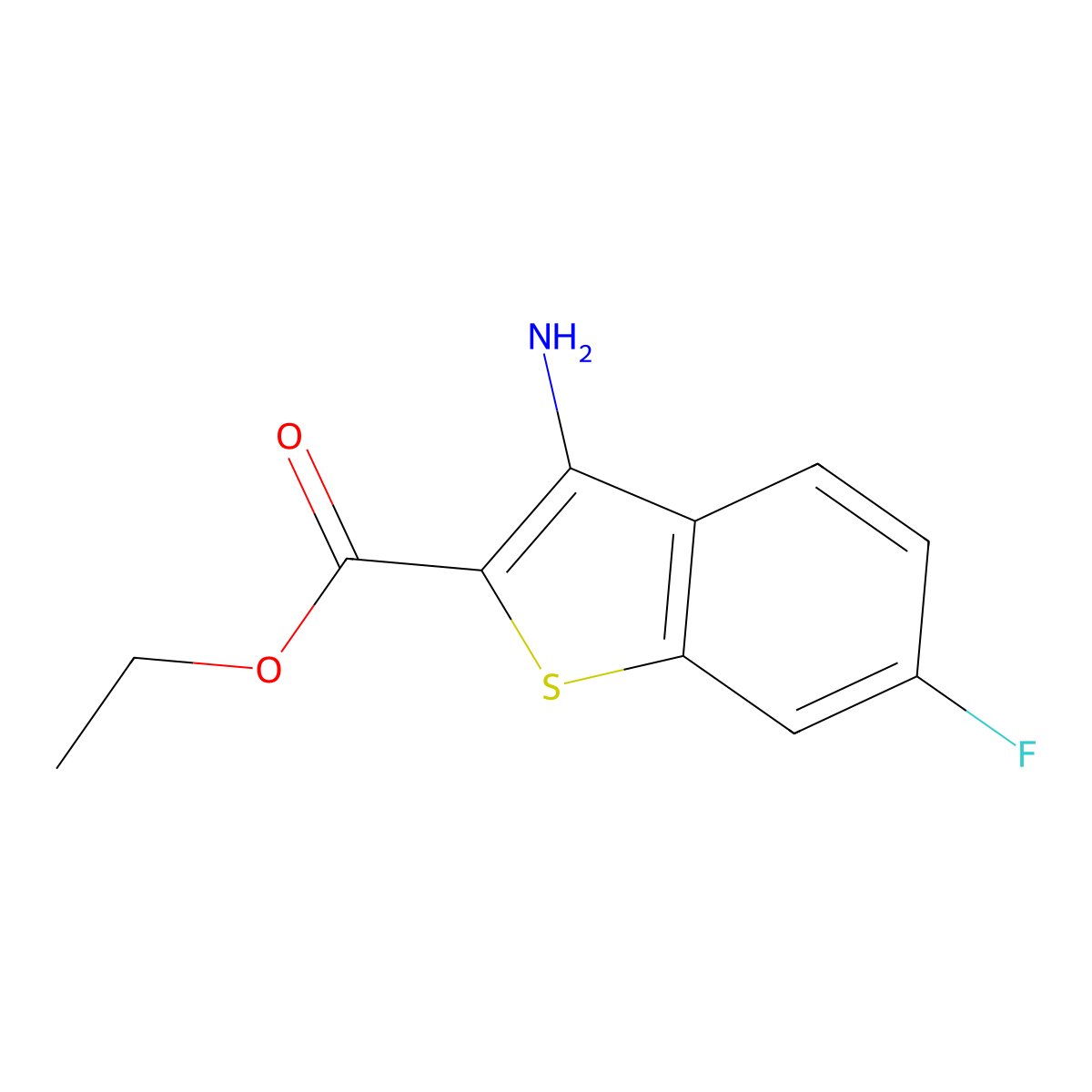 Ethyl 3-amino-6-fluorobenzo[b]thiophene-2-carboxylate molecular structure, CAS 1599486-52-8