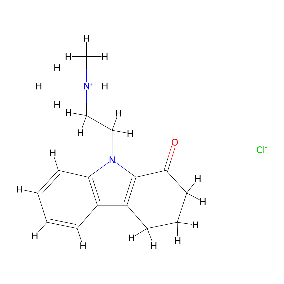 Carbazol-1(2H)-one, 3,4-dihydro-9-(2-(dimethylamino)ethyl)-, monohydrochloride molecular structure, CAS 15995-83-2