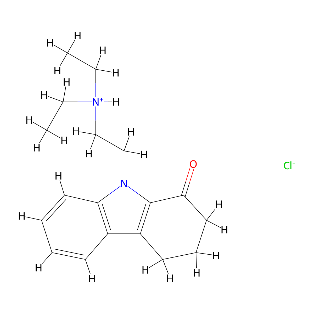 Carbazol-1(2H)-one, 3,4-dihydro-9-(2-(diethylamino)ethyl)-, monohydrochloride molecular structure, CAS 15995-84-3