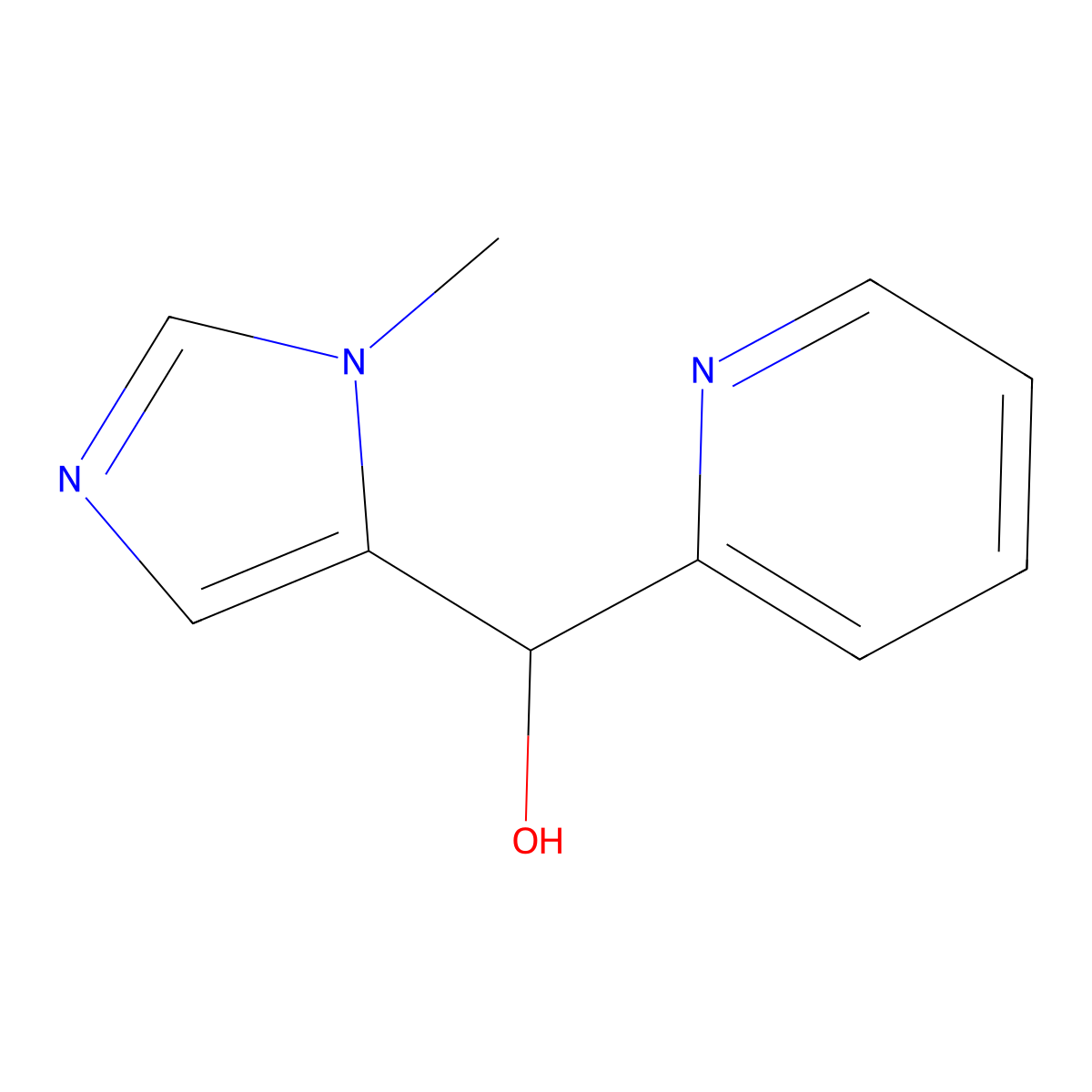 (1-Methyl-1H-imidazol-5-yl)(pyridin-2-yl)methanol molecular structure, CAS 1599529-16-4