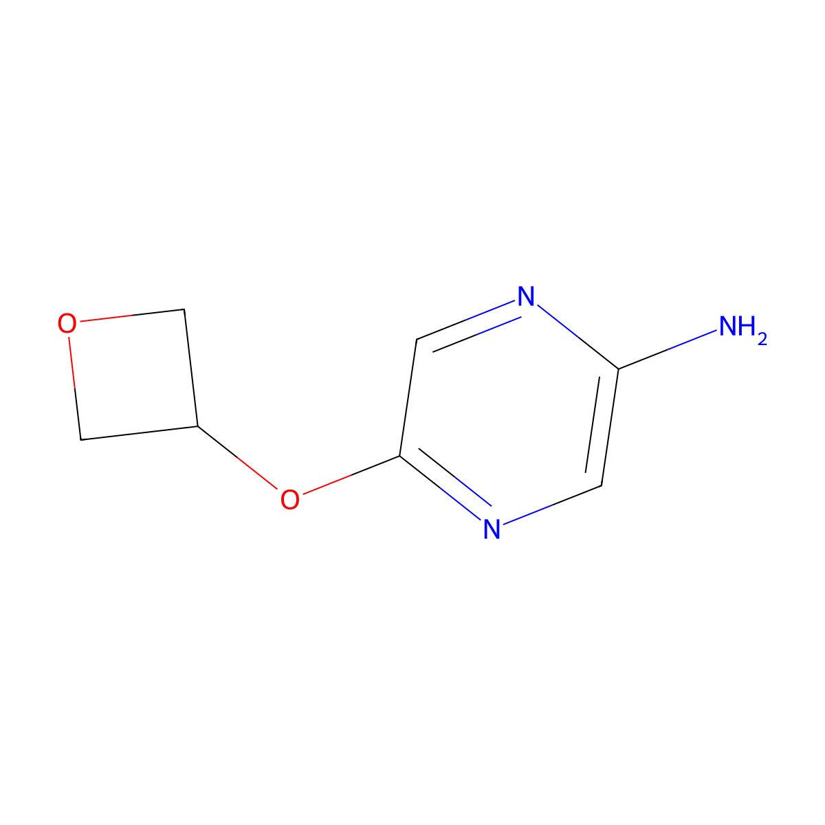 5-(Oxetan-3-yloxy)pyrazin-2-amine molecular structure, CAS 1599532-34-9