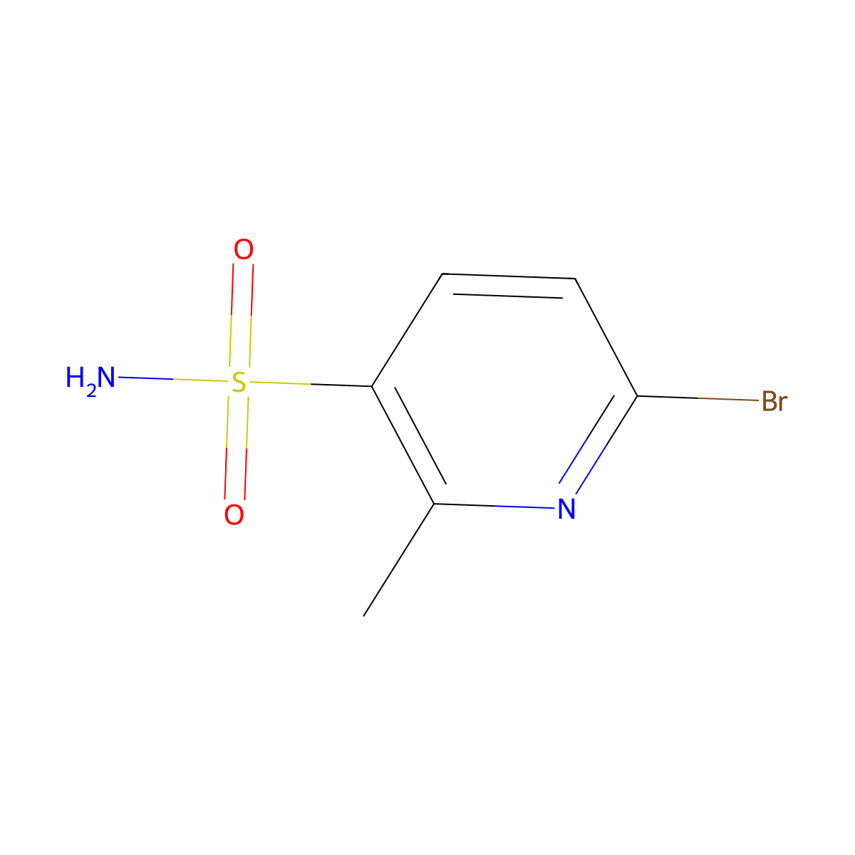 6-Bromo-2-methylpyridine-3-sulfonamide molecular structure, CAS 1599540-15-4