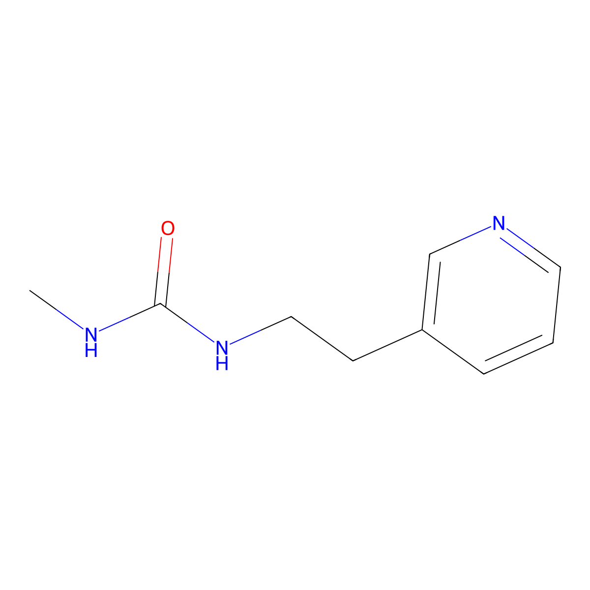 3-Methyl-1-[2-(pyridin-3-yl)ethyl]urea molecular structure, CAS 1599555-19-7