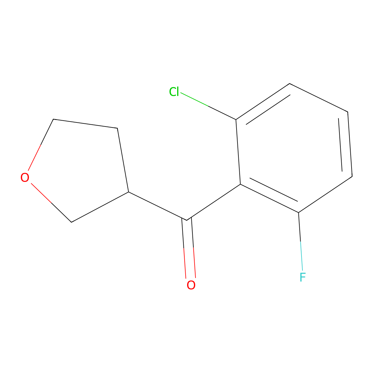 3-(2-Chloro-6-fluorobenzoyl)oxolane molecular structure, CAS 1599559-64-4