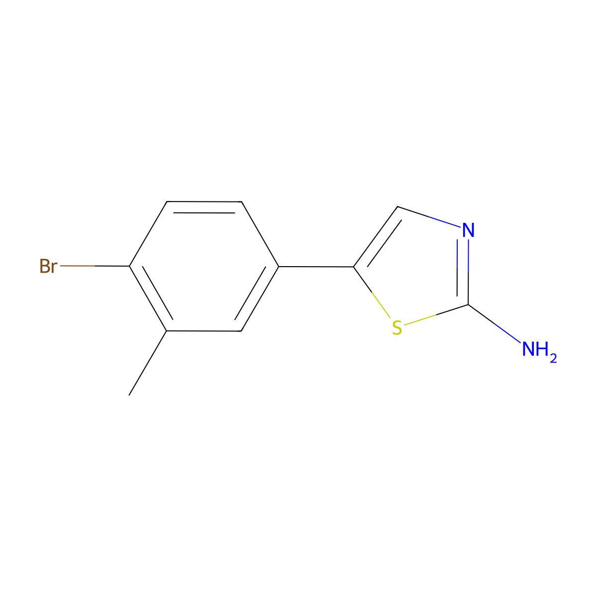 5-(4-Bromo-3-methylphenyl)thiazol-2-amine molecular structure, CAS 1599574-16-9