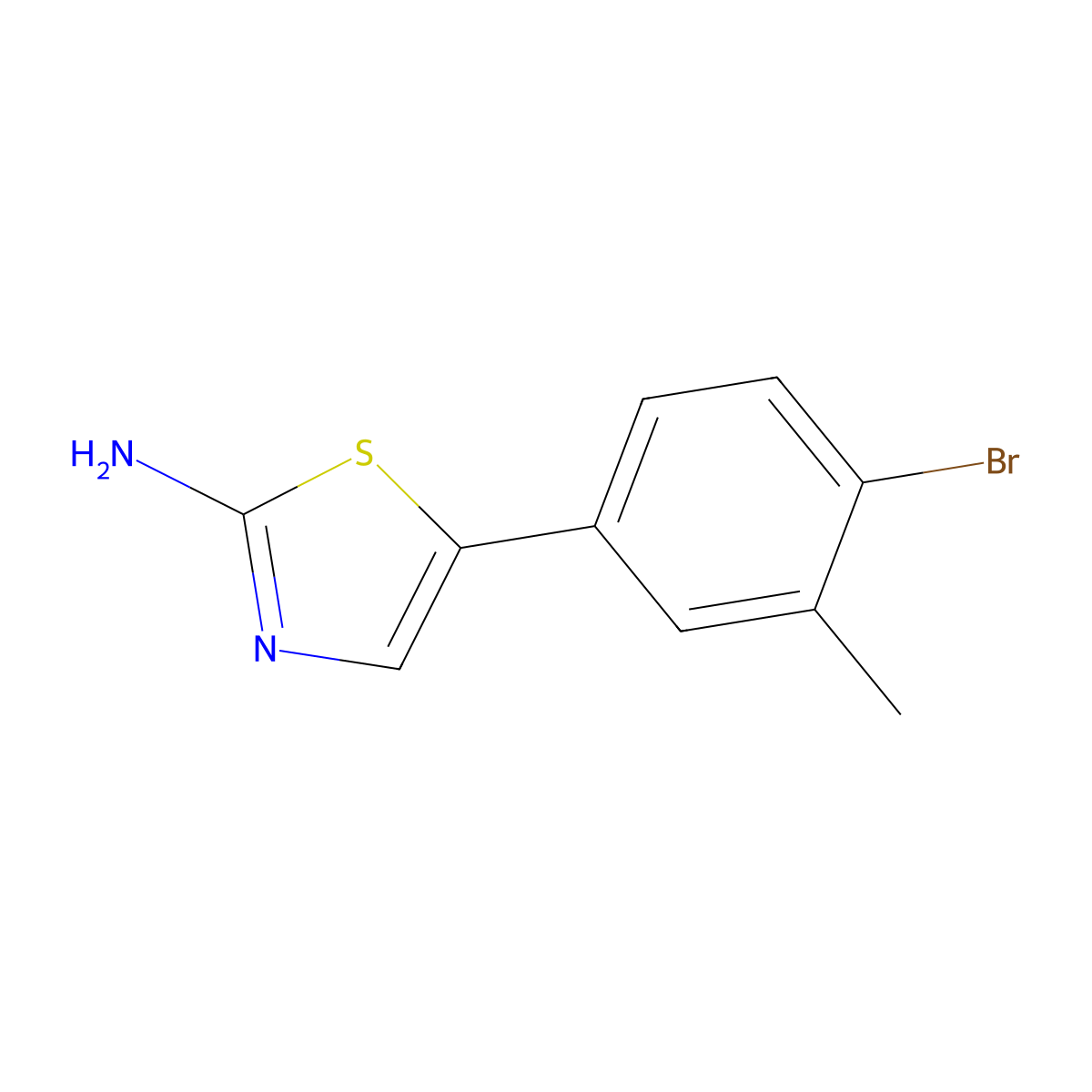 5-(4-Bromo-3-methylphenyl)thiazol-2-amine molecular structure, CAS 1599574-16-9
