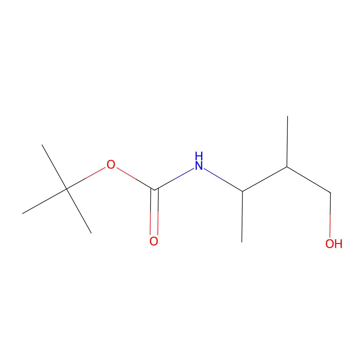 tert-butyl N-(4-hydroxy-3-methylbutan-2-yl)carbamate molecular structure, CAS 1599584-39-0