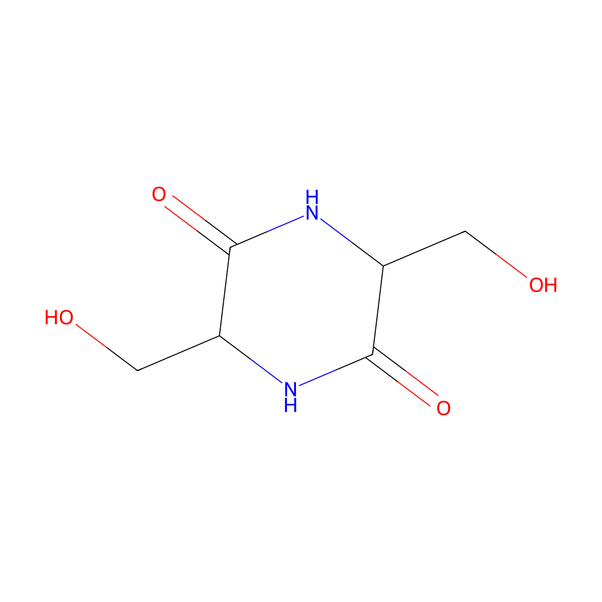 (3R,6S)-3,6-Bis(hydroxymethyl)piperazine-2,5-dione molecular structure, CAS 15996-16-4