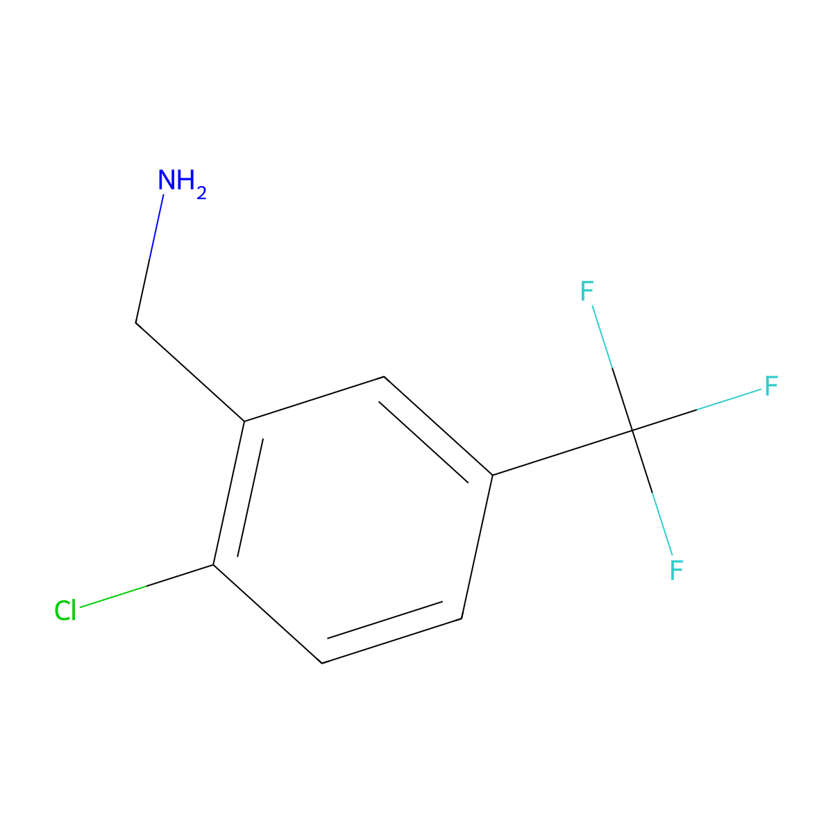 2-Chloro-5-(trifluoromethyl)benzylamine molecular structure, CAS 15996-78-8