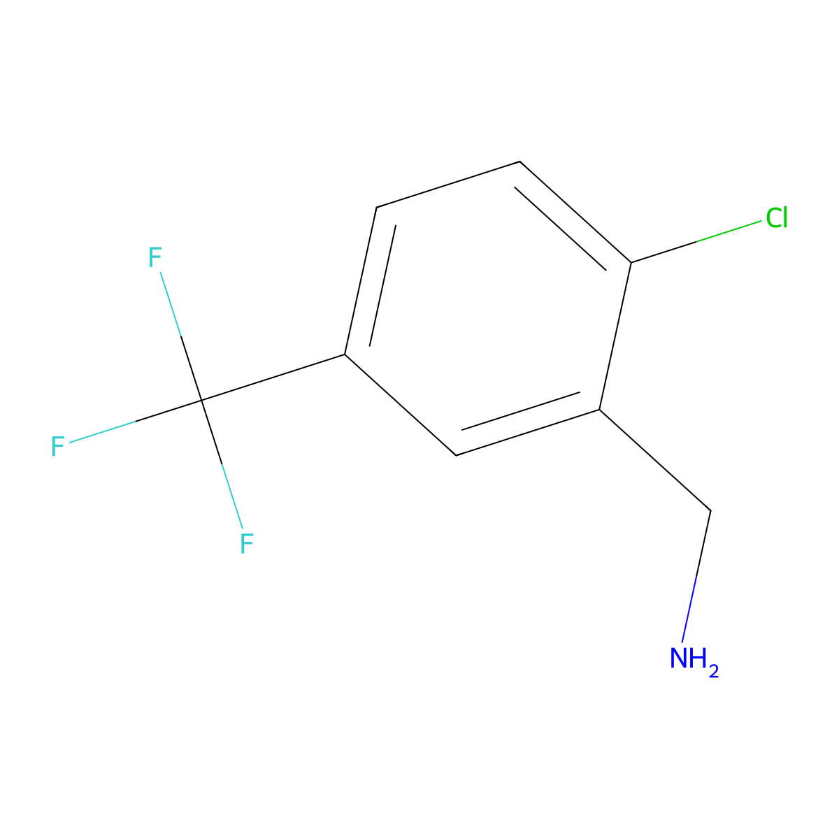 2-Chloro-5-(trifluoromethyl)benzylamine molecular structure, CAS 15996-78-8