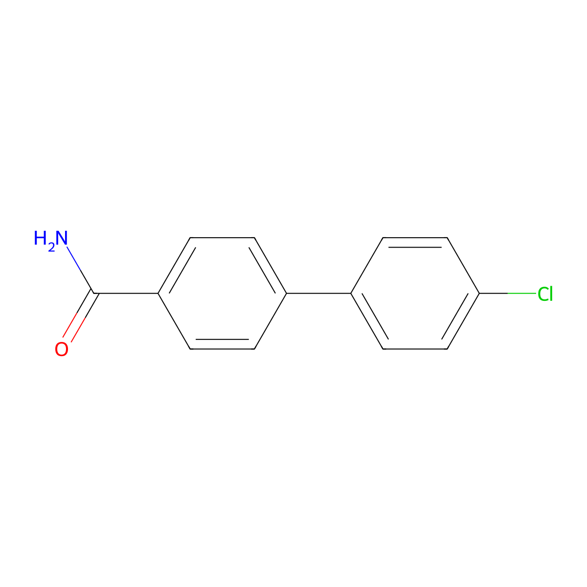 4'-Chloro-[1,1'-biphenyl]-4-carboxamide molecular structure, CAS 15996-81-3