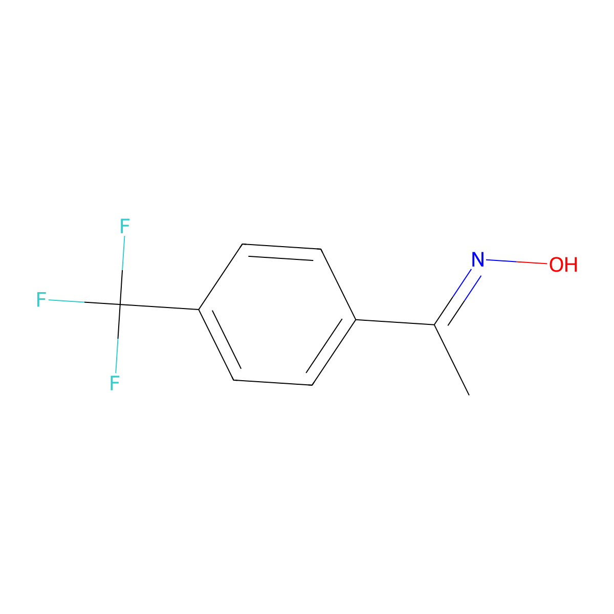 1-[4-(Trifluoromethyl)phenyl]ethanone oxime molecular structure, CAS 15996-83-5