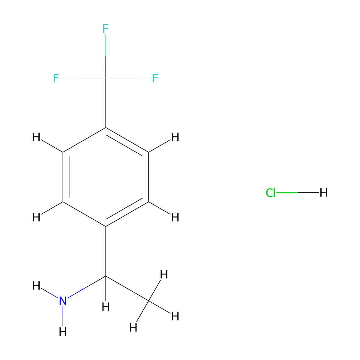 1-(4-(Trifluoromethyl)phenyl)ethanamine hydrochloride molecular structure, CAS 15996-85-7