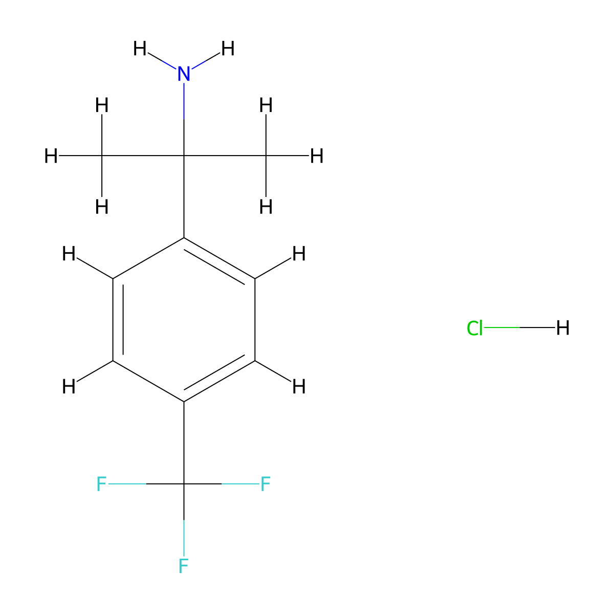 2-[4-(Trifluoromethyl)phenyl]propan-2-amine hydrochloride molecular structure, CAS 15996-89-1