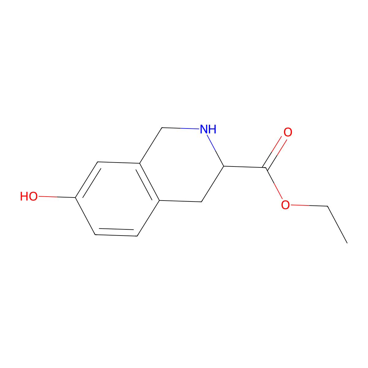 ethyl (3R)-7-hydroxy-1,2,3,4-tetrahydroisoquinoline-3-carboxylate molecular structure, CAS 159964-42-8