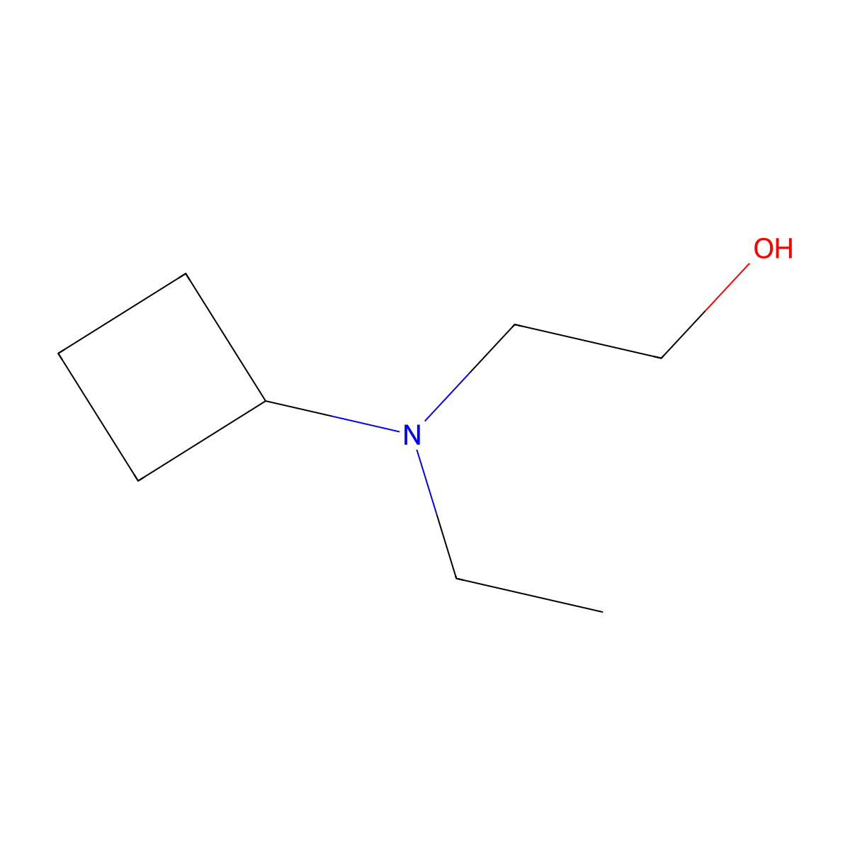 2-[Cyclobutyl(ethyl)amino]ethan-1-ol molecular structure, CAS 1599643-53-4