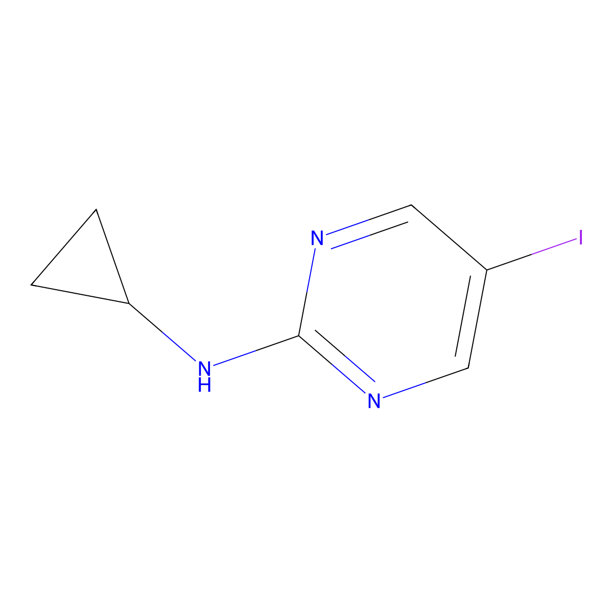 N-Cyclopropyl-5-iodopyrimidin-2-amine molecular structure, CAS 1599697-71-8