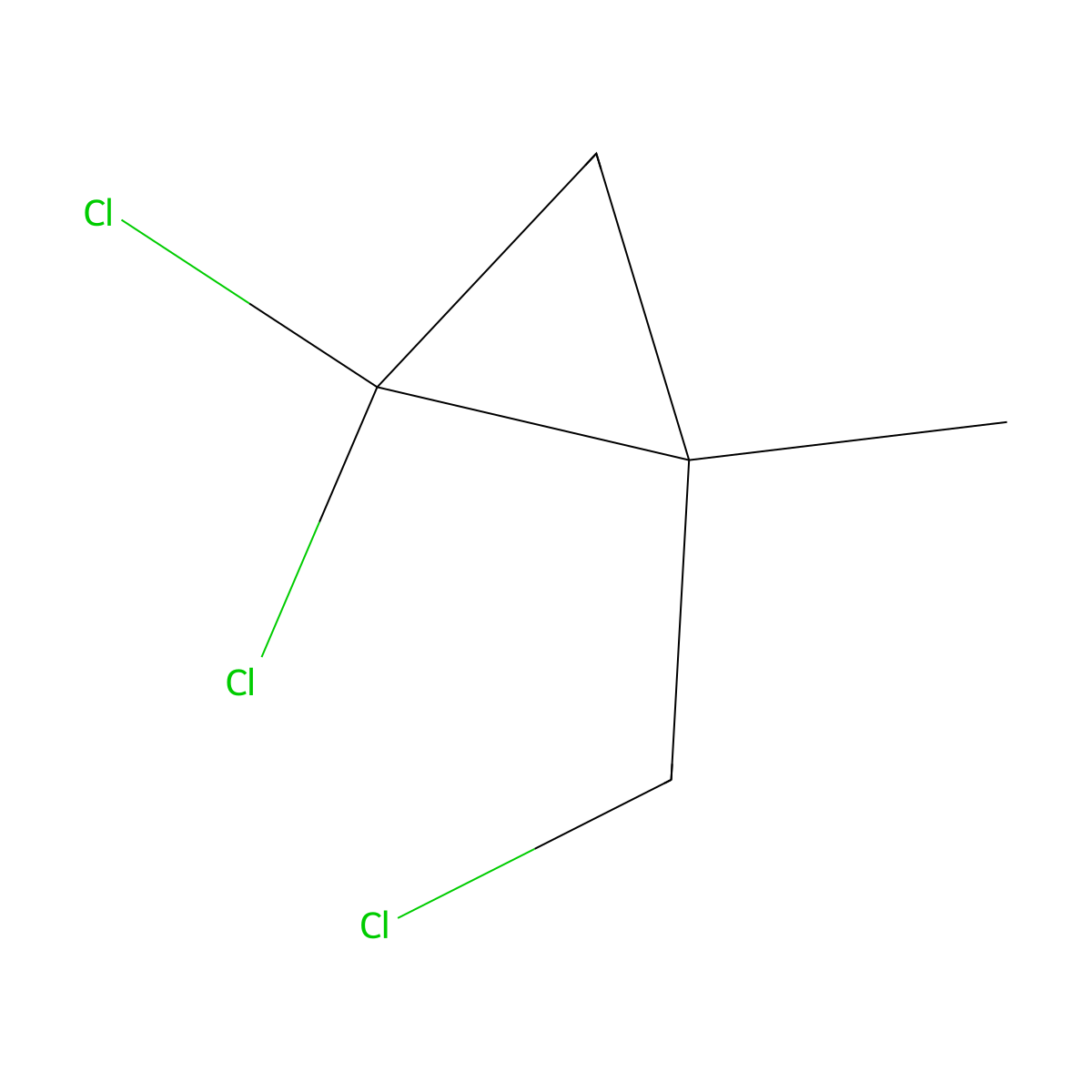 1,1-Dichloro-2-(chloromethyl)-2-methylcyclopropane molecular structure, CAS 15997-19-0