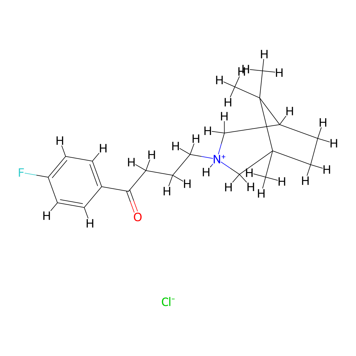 Butyrophenone, p'-fluoro-4-(1,8,8-trimethyl-3-azabicyclo(3.2.1)octyl)-, hydrochloride molecular structure, CAS 15997-69-0
