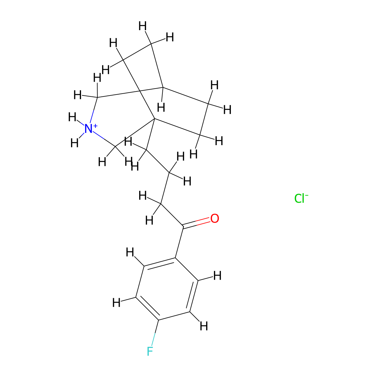 Butyrophenone, 4-(3-azabicyclo(3.2.2)nonyl)-4'-fluoro-, hydrochloride molecular structure, CAS 15997-77-0