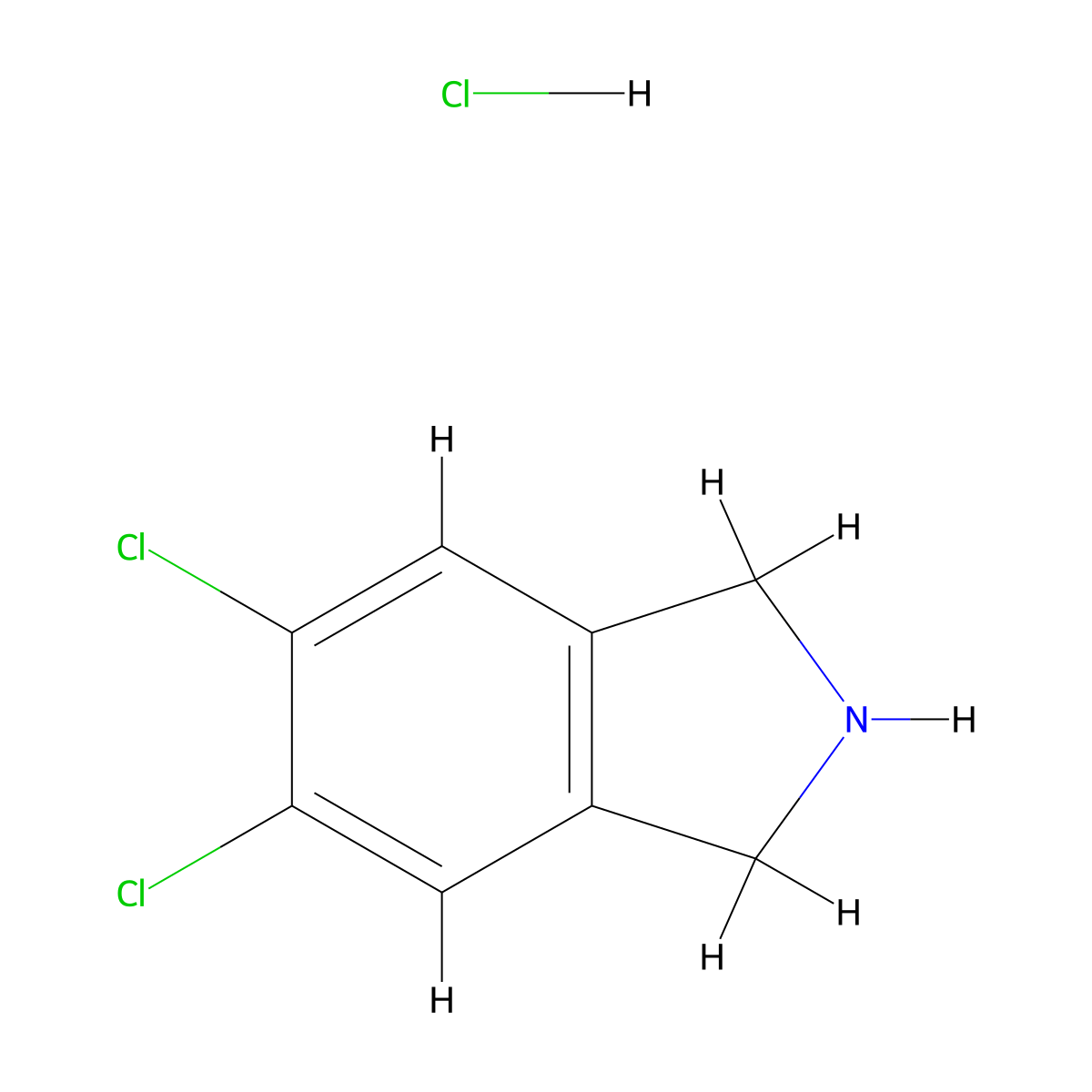 5,6-dichloro-2,3-dihydro-1H-isoindole hydrochloride molecular structure, CAS 15997-91-8