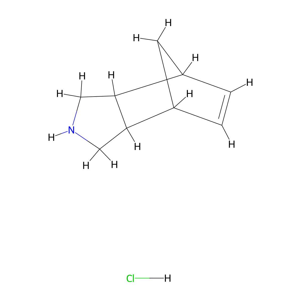 4,7-Methanoisoindoline, 3a,4,7,7a-tetrahydro-, hydrochloride molecular structure, CAS 15997-94-1