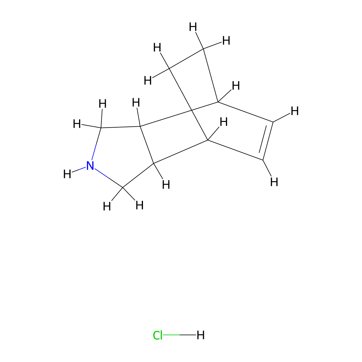 4-Azatricyclo[5.2.2.0,2,6]undec-8-ene hydrochloride molecular structure, CAS 15997-96-3