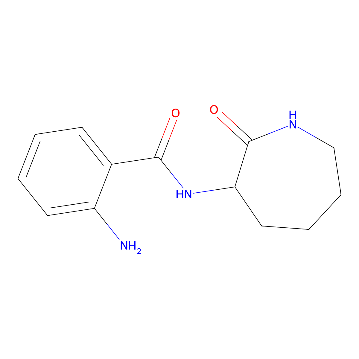 2-amino-N-(2-oxoazepan-3-yl)benzamide molecular structure, CAS 159970-38-4