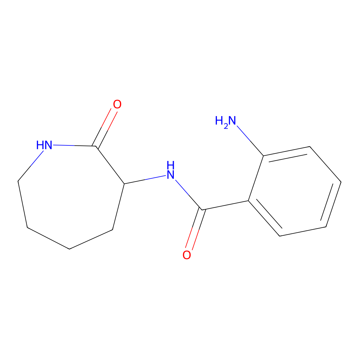 2-amino-N-(2-oxoazepan-3-yl)benzamide molecular structure, CAS 159970-38-4
