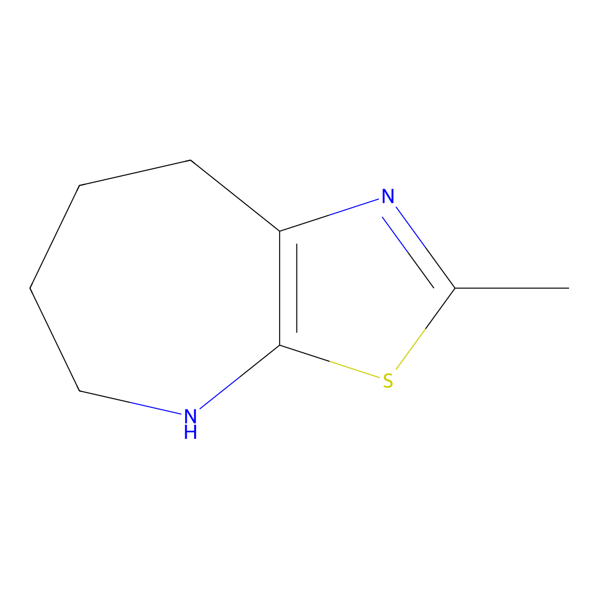 2-Methyl-4H,5H,6H,7H,8H-[1,3]thiazolo[5,4-B]azepine molecular structure, CAS 159970-41-9