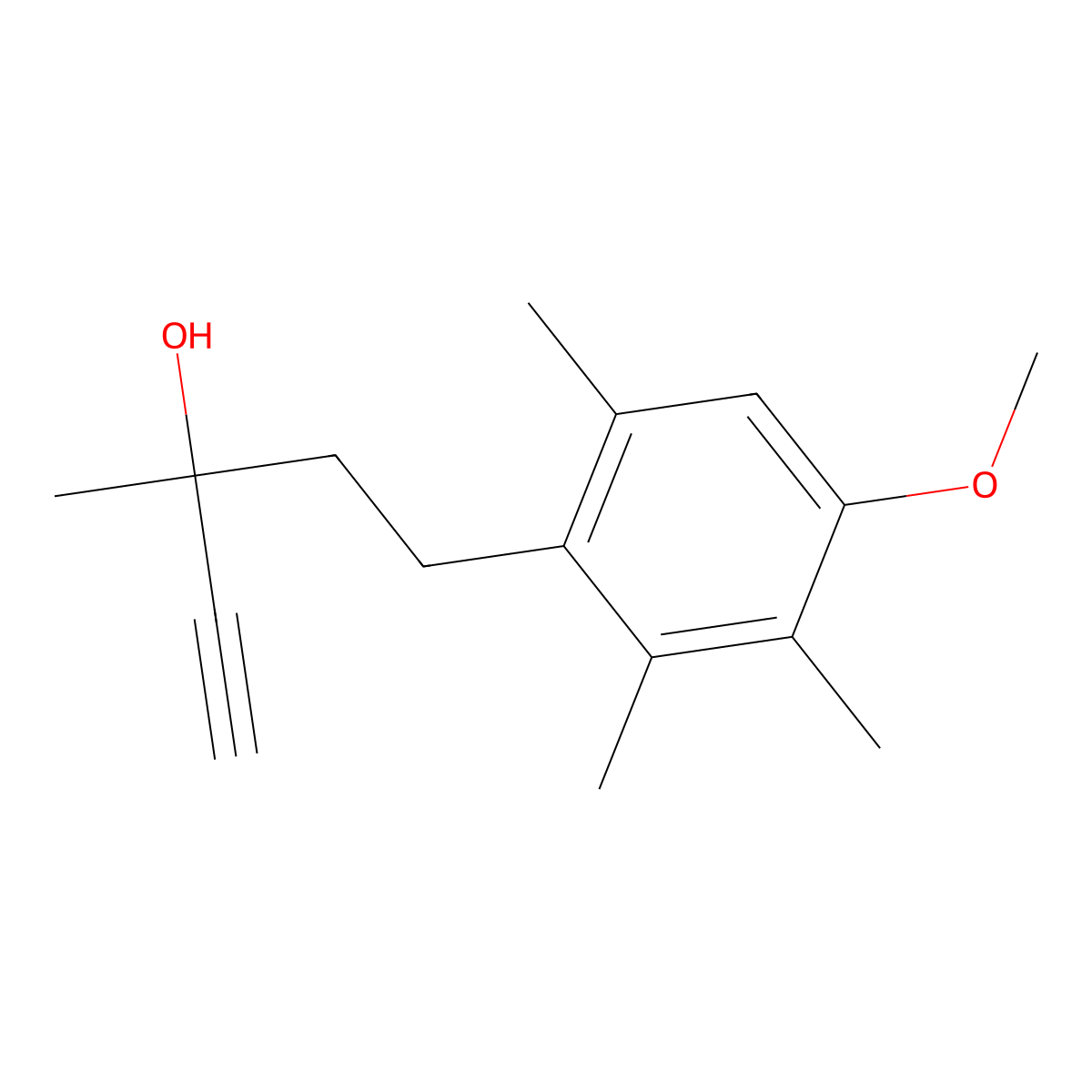 5-(4-Methoxy-2,3,6-trimethylphenyl)-3-methylpent-1-yn-3-ol molecular structure, CAS 159972-52-8
