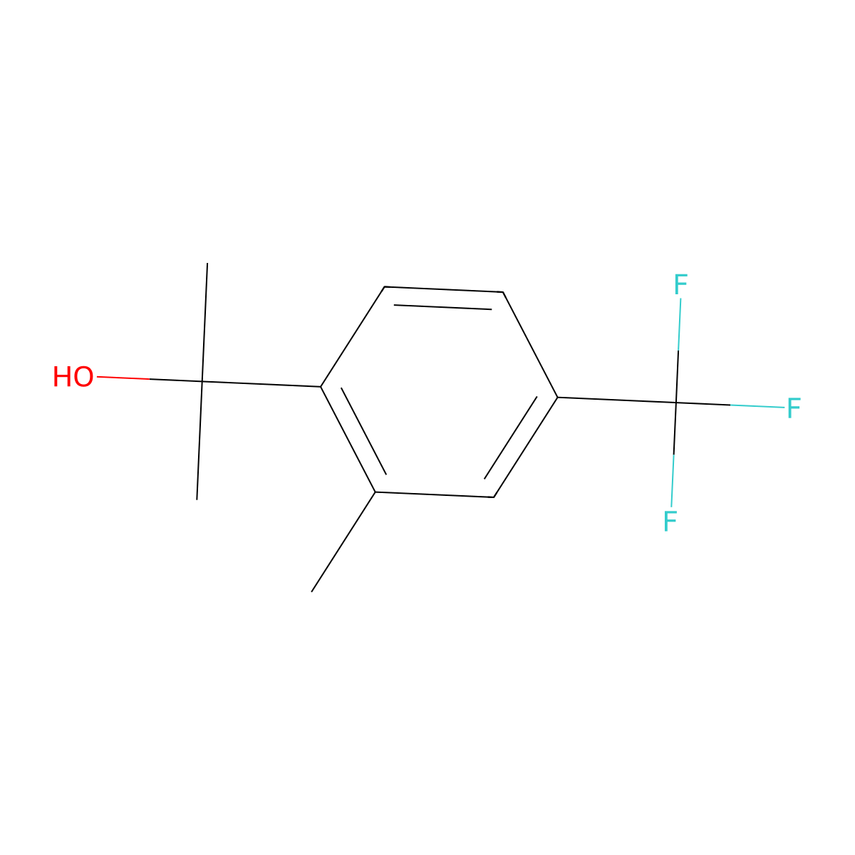 2-(2-Methyl-4-(trifluoromethyl)phenyl)propan-2-ol molecular structure, CAS 1599720-80-5