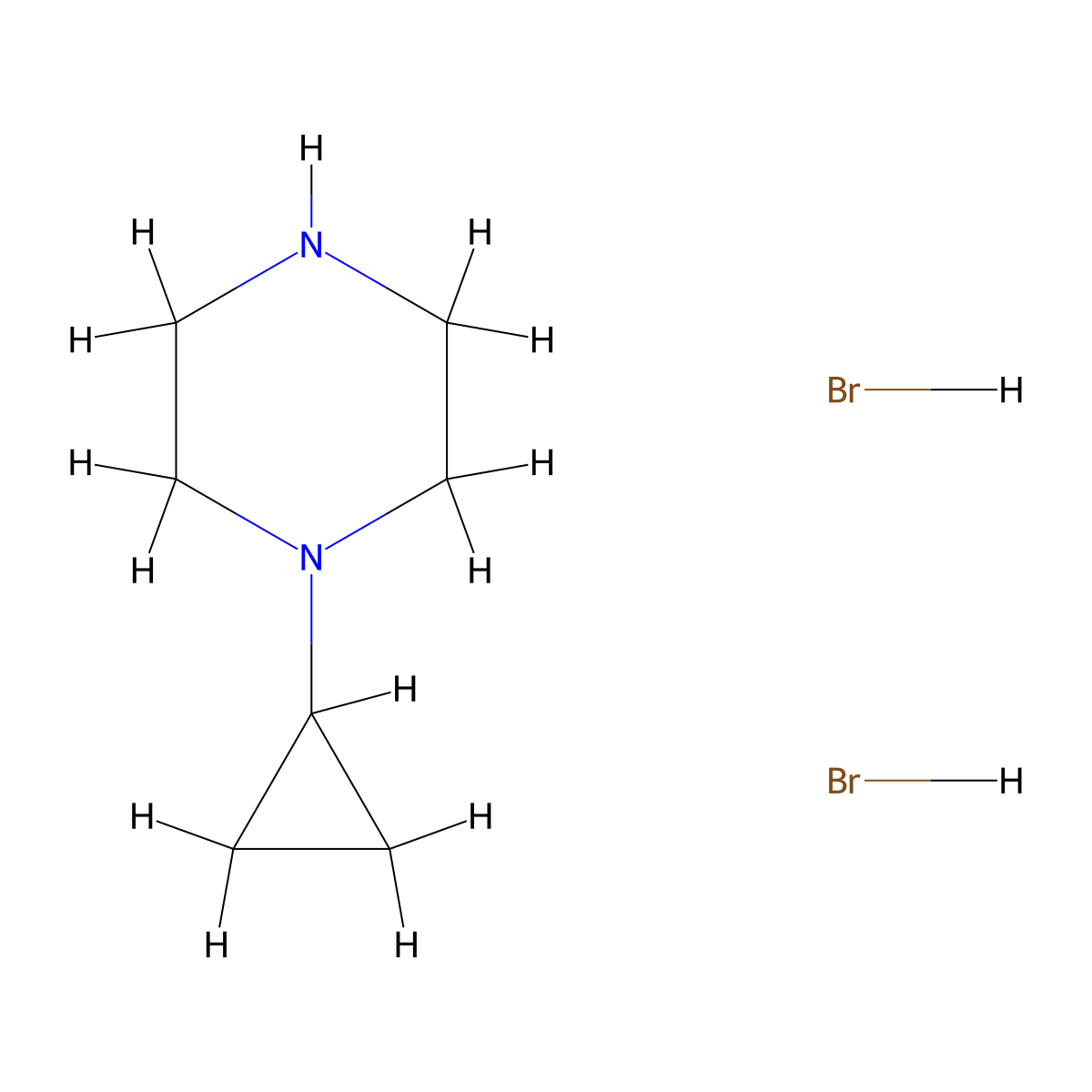 1-Cyclopropylpiperazine dihydrobromide molecular structure, CAS 159974-58-0