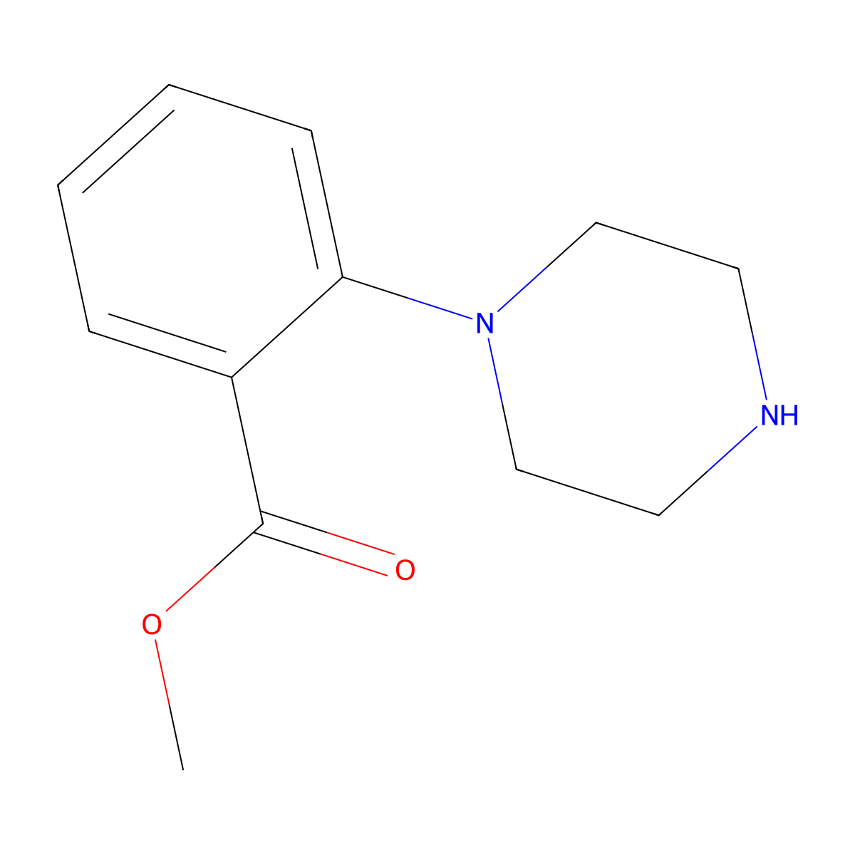 Methyl 2-(piperazin-1-yl)benzoate molecular structure, CAS 159974-63-7