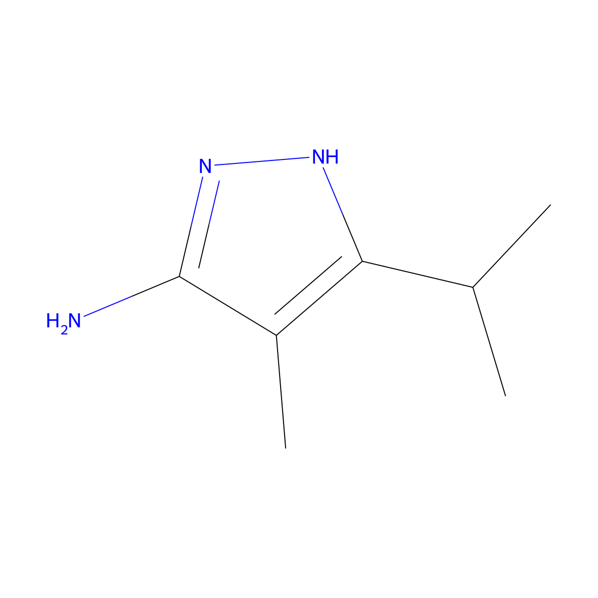 4-methyl-3-(propan-2-yl)-1H-pyrazol-5-amine molecular structure, CAS 159976-73-5