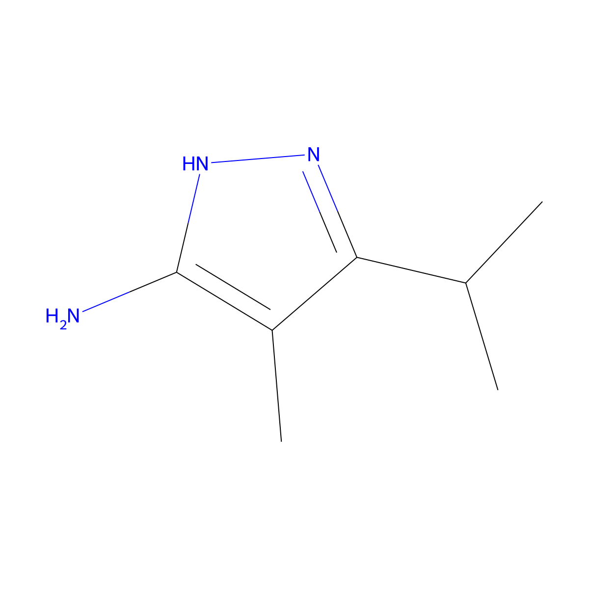 4-methyl-3-(propan-2-yl)-1H-pyrazol-5-amine molecular structure, CAS 159976-73-5