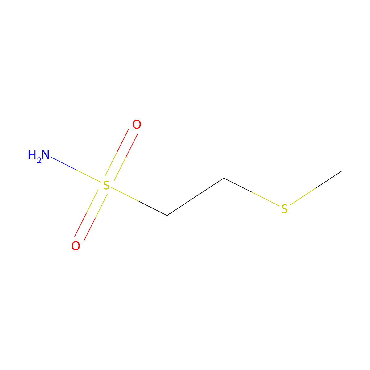 2-(Methylsulfanyl)ethane-1-sulfonamide molecular structure, CAS 1599774-37-4