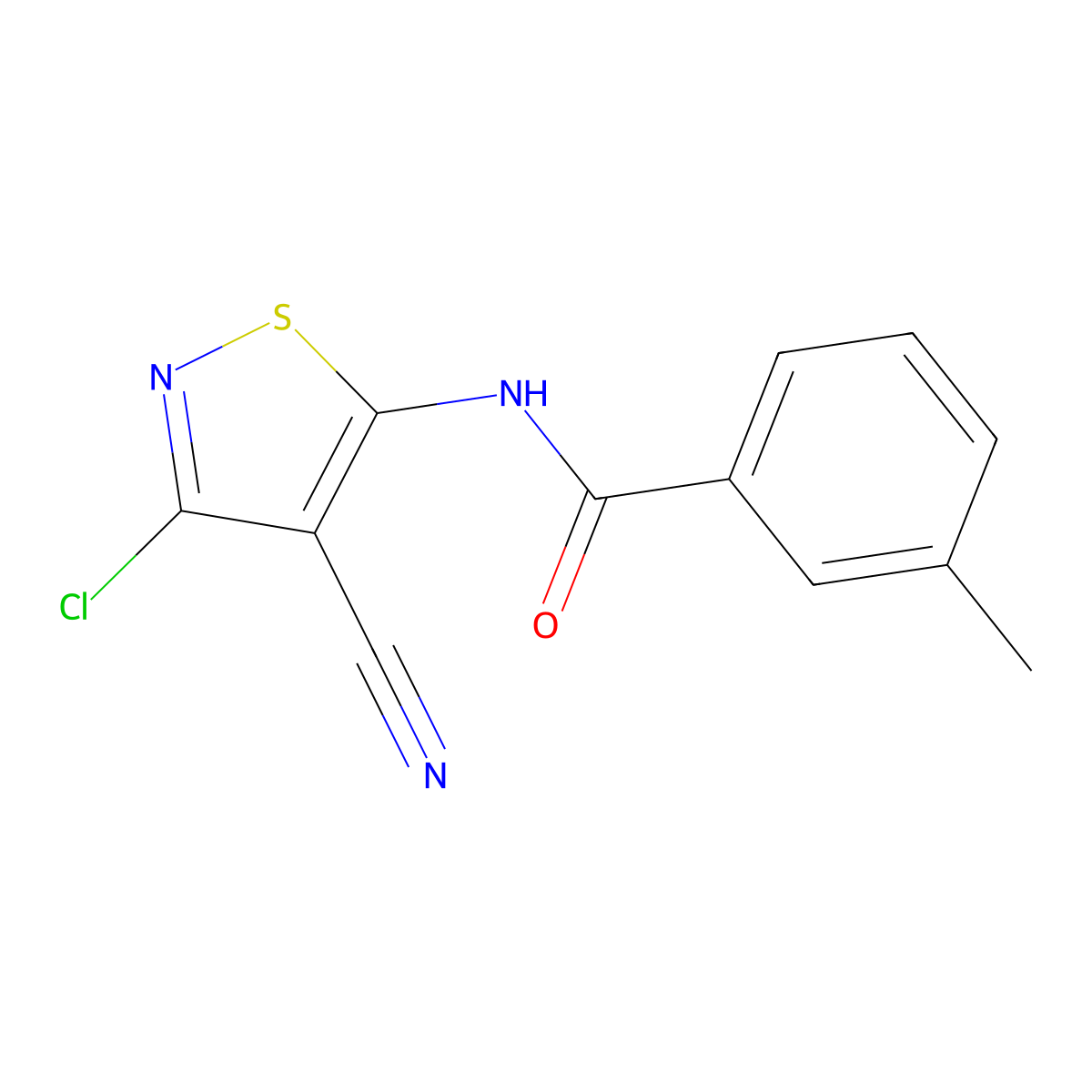 N-(3-chloro-4-cyano-5-isothiazolyl)-3-methylbenzenecarboxamide molecular structure, CAS 159978-14-0